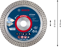 Bosch EXPERT HardCeramic 76 毫米鑽石切割片。.